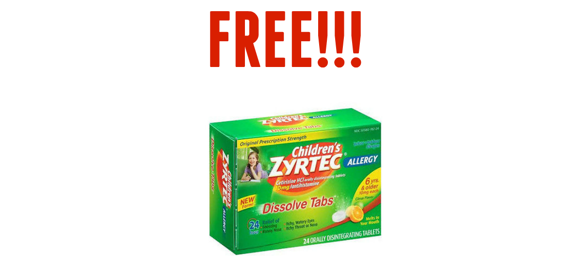 FREE Zyrtec Children’s 24ct at Wal-Mart
